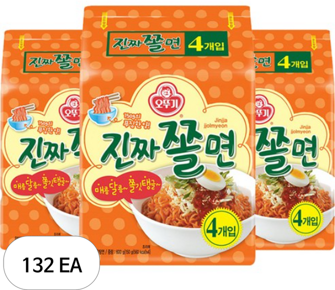 오뚜기 진짜쫄면, 150g, 132개