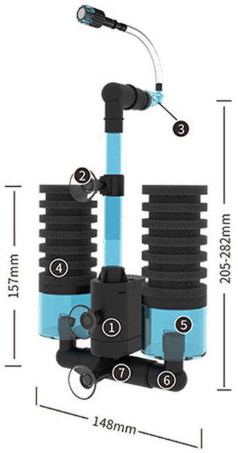 수족관 장비 정수기 필터 폼 액세서리 산소 USB 스폰지 Qanvee 상품 물 생물 어항 전기, 1개, DD100A
