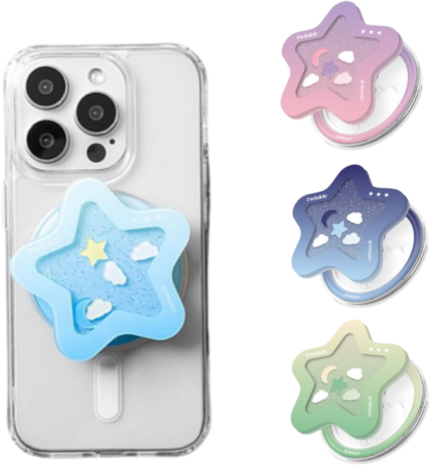 갤럭시노트20(N981) 반짝반짝 트윙클 샤카샤카 그립 스마트톡 거치대+투명케이스 (플레이트 포함)