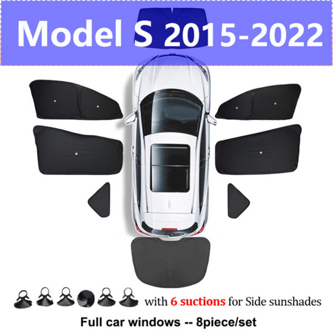 LED전구 Tesla Model Y Juniper 2025 Window Sun Shade 모델 3 X S 2024 2023 앞 유리 차양 어닝 캐노피 Anti-UV 전체 개인 정보, [01] M3 6 sides