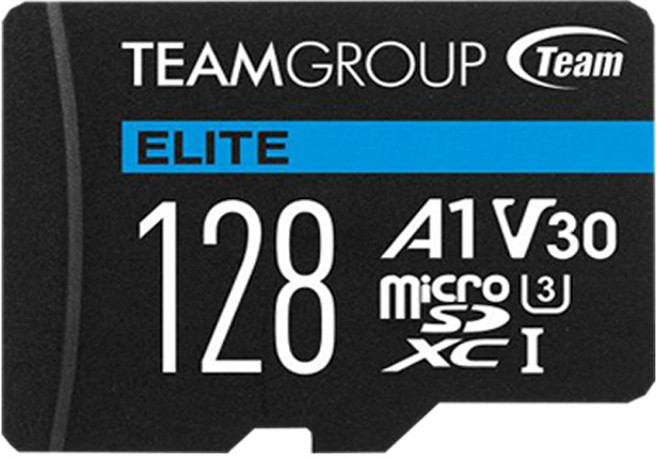 Team 十銓 ELITE microSDXC TF 記憶卡 U3 A1 V30 藍色, 1個, 128GB
