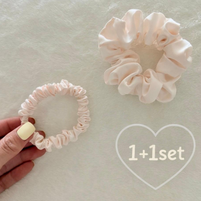 미니 헤어끈 새틴 실크 곱창 헤어스크런치 여성 머리끈