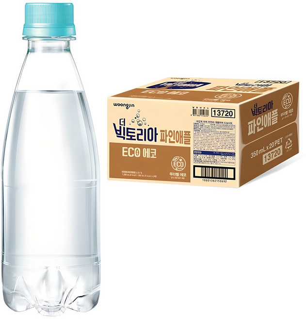 웅진빅토리아 더 빅토리아 에코 파인애플 무라벨, 350ml, 20개