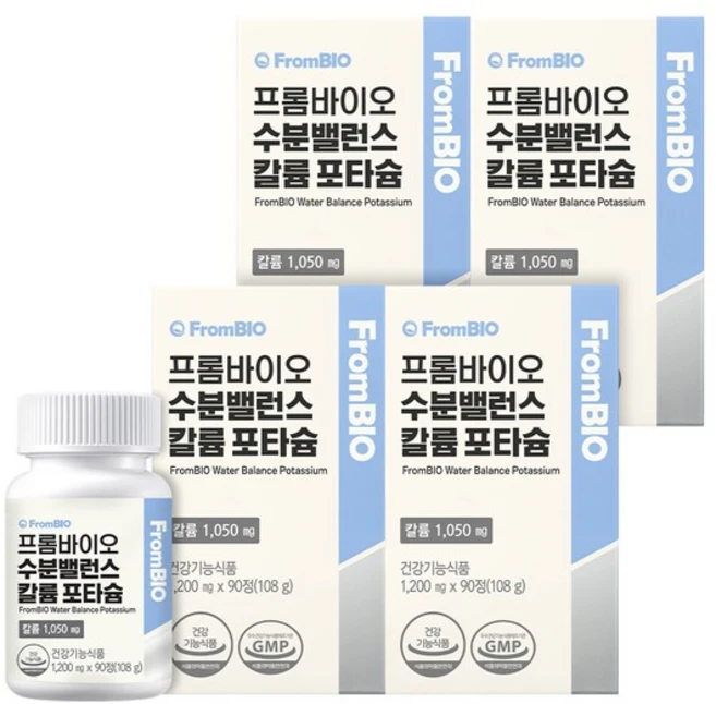 프롬바이오 수분밸런스 칼륨포타슘, 90정, 4개 - 쿠팡