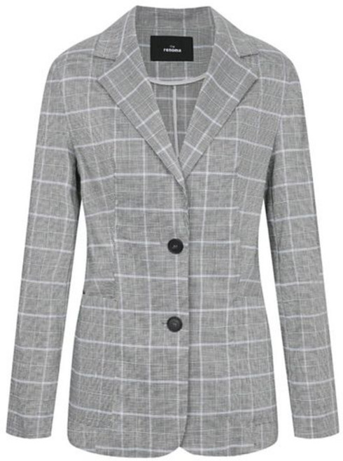 레노마레이디 체크 린넨 투버튼 자켓 택가격 285000원