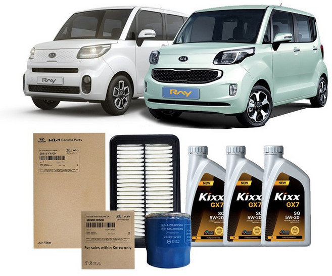 레이 1.0 가솔린 (11-18년식) 킥스합성유+순정필터세트 5W20, 1개