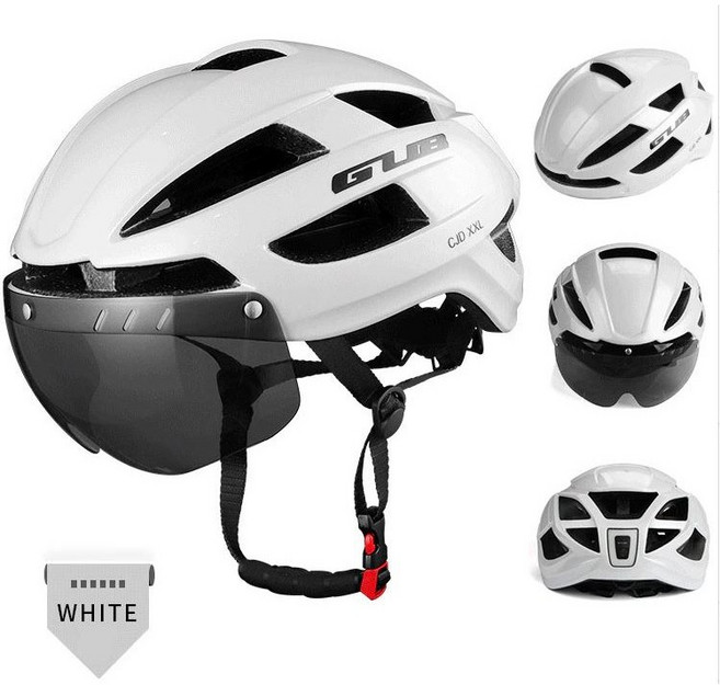 (KC인증 국내당일배송) [GUB] CJD 에어로 고글 헬멧 (65cm)(2XL 빅사이즈), 화이트, 1개