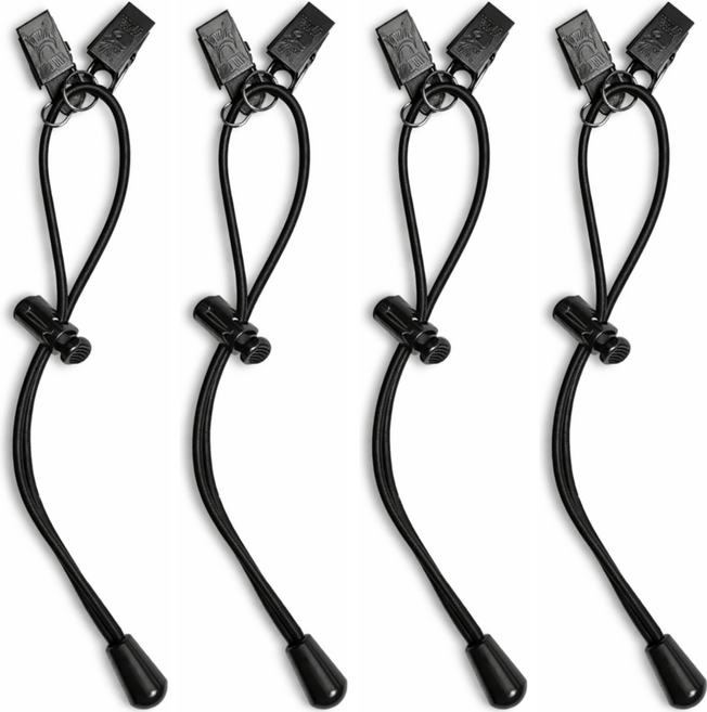 모디상점 투클립 바지 밑단 끌림 방지 스트랩, 블랙, 4개