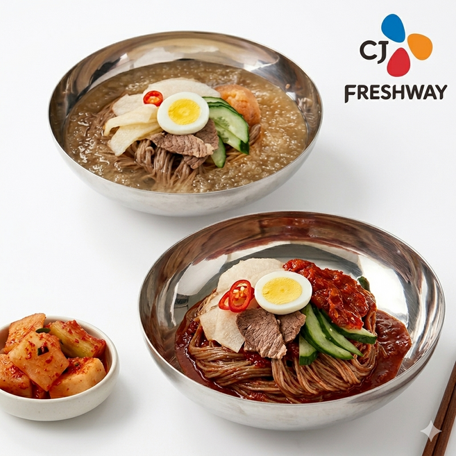 CJ프레시웨이 이츠웰 맛있는 평양 물냉면 500g, 10개