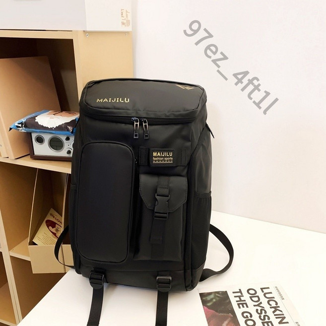 MAIJILU 運動後背包，大容量休閒旅遊背包, 黑色加厚版+獨立鞋位+乾溼分離, 1個