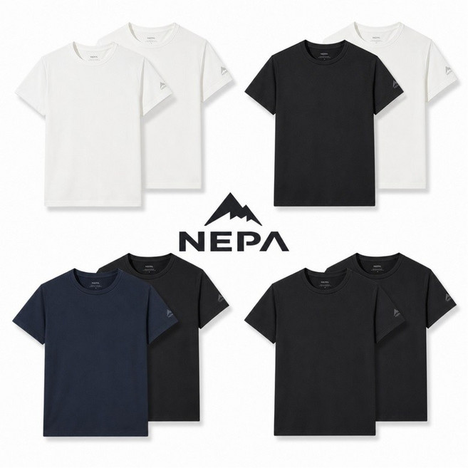 3위 - 네파 1+1 폴리스판 반팔 티셔츠 2PACK 남성 쿨링 기능성 라운드티 흡습속건 운동티 7MG5300