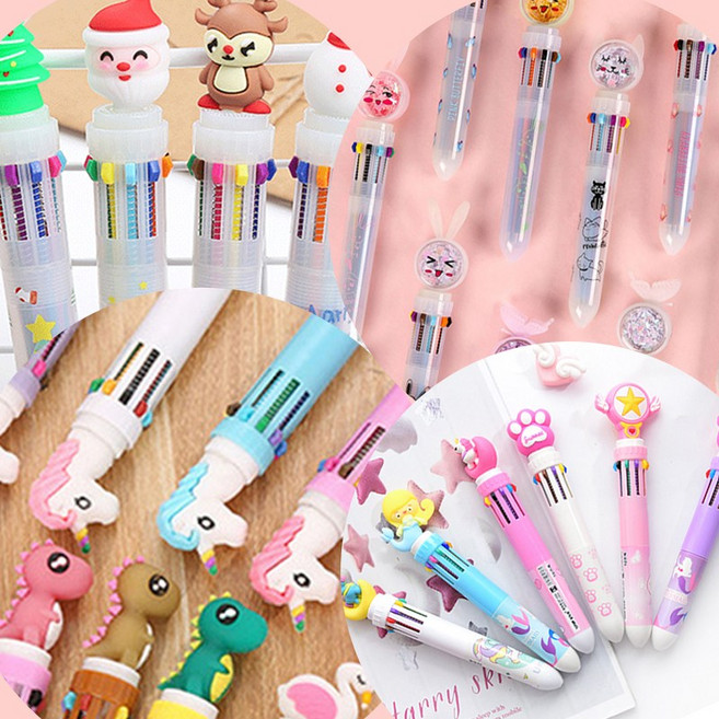 귀여운 마스코트 10색볼펜 멀티펜 색깔볼펜 다색볼펜 컬랙션 총32종, 3. 마법카드 마스코트, 랜덤