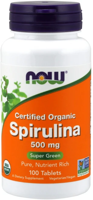 나우푸드 스피루리나 500mg 타블렛 글루텐 프리 비건, 1개, 100정 - 쿠팡