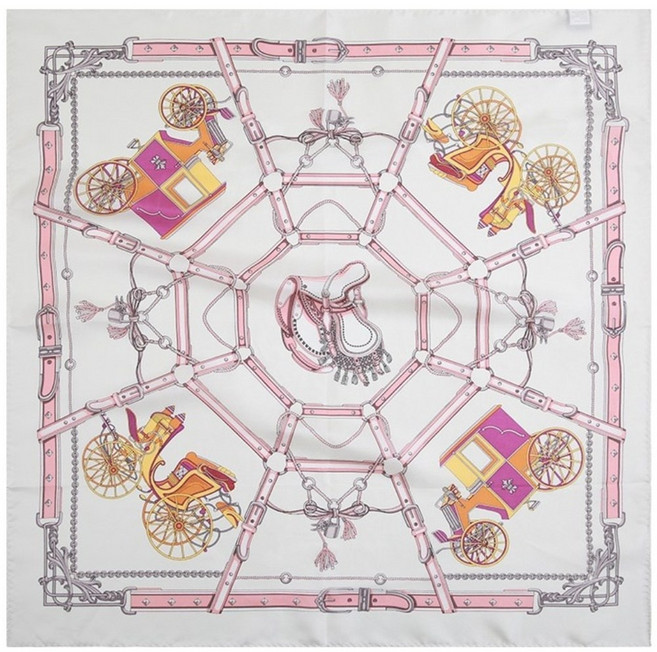 엘르 엔딩마차 실크 미니 정사각 스카프 SE421S305