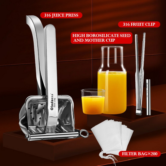 가정용 수동 착즙기 316 스테인리스 스틸 과일 오렌지 레드 석류, Set 3, 1개