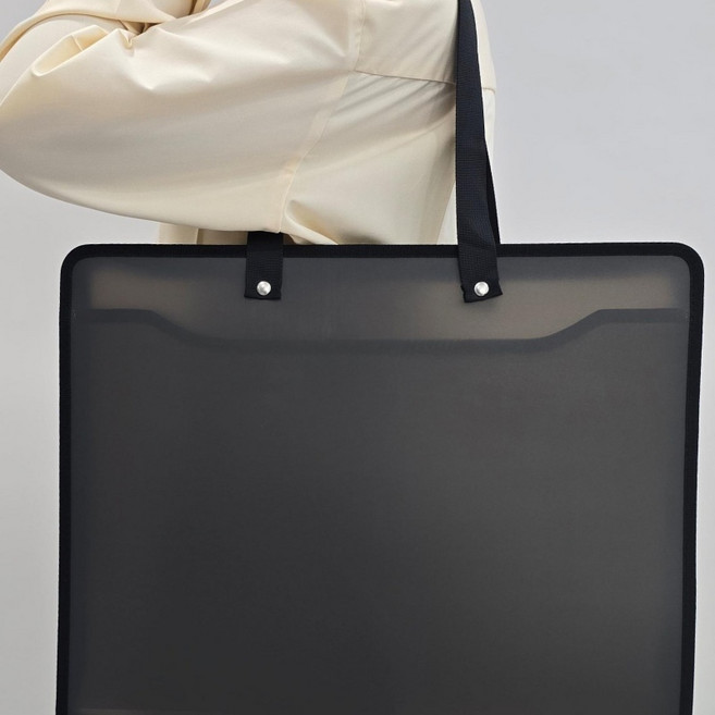 모의고사가방 지퍼파일 A3포스터 도면 8절지 보관, 블랙, 1개