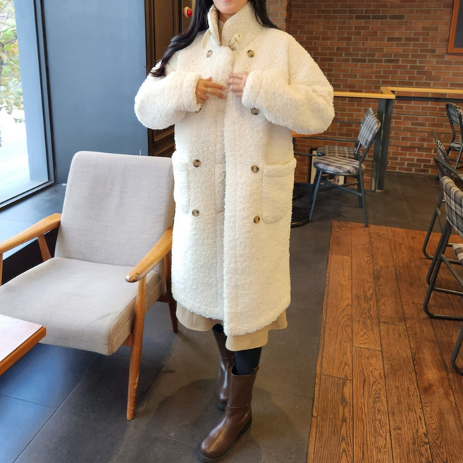 양털코트 뽀글이 무스탕 겨울 아우터 테디베어 롱코트