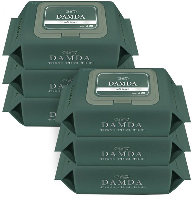 담다 물티슈 / 두툼한 고급 물티슈, 45g, 100매입, 6개