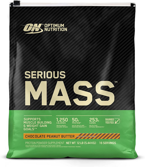 옵티멈 시리어스 매스 Serious Mass 12lb Peanut, 5.454kg, 1개
