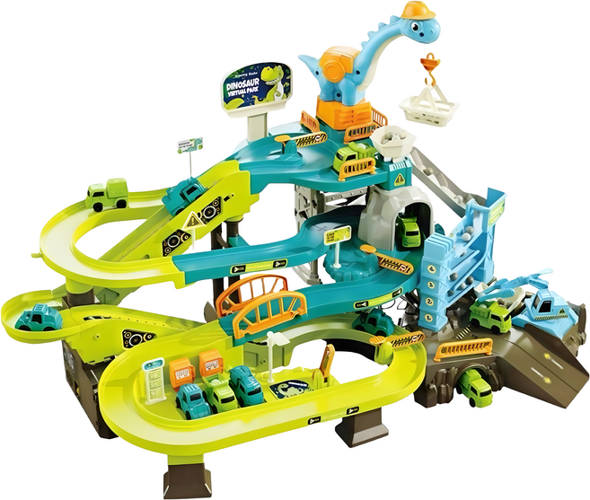 兒童恐龍電動軌道車玩具組 (闖關大冒險), 工程主題電動軌道