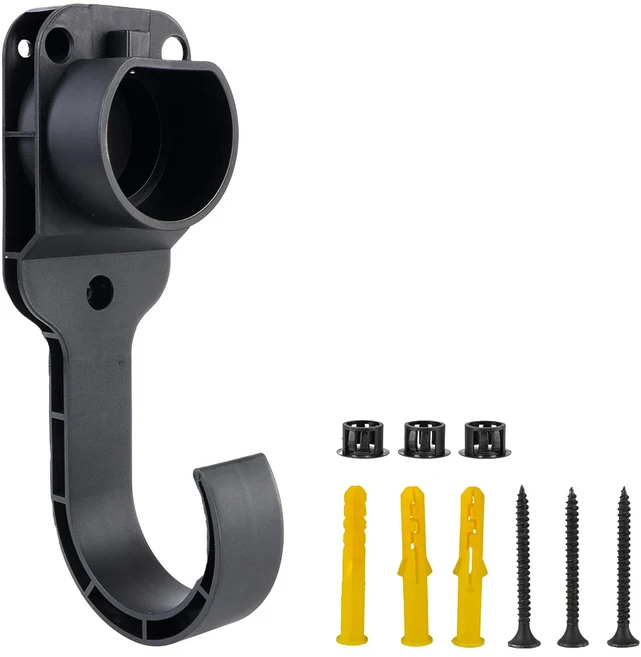 유형 2 커넥터 용 건 헤드 소켓 전기 자동차 충전 벽 마운트 브래킷 EU 플러그 EV 케이블 홀더, [01] EU, 01 EU