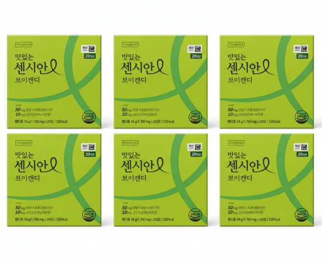 동국 맛있는 센시안 브이캔디 20정 20일분 6개 4월 22일부터 배송시작 - 쿠팡