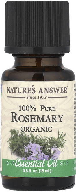 Nature's Answer 유기농 에센셜 오일 순도 100% 로즈메리 15ml(0.5fl oz), NaturesAnswer유기농에센셜오일순도100로즈메리, 1개, 15ml