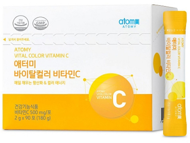 애터미 바이탈컬러 비타민C 2g x 90포 1개, 180g
