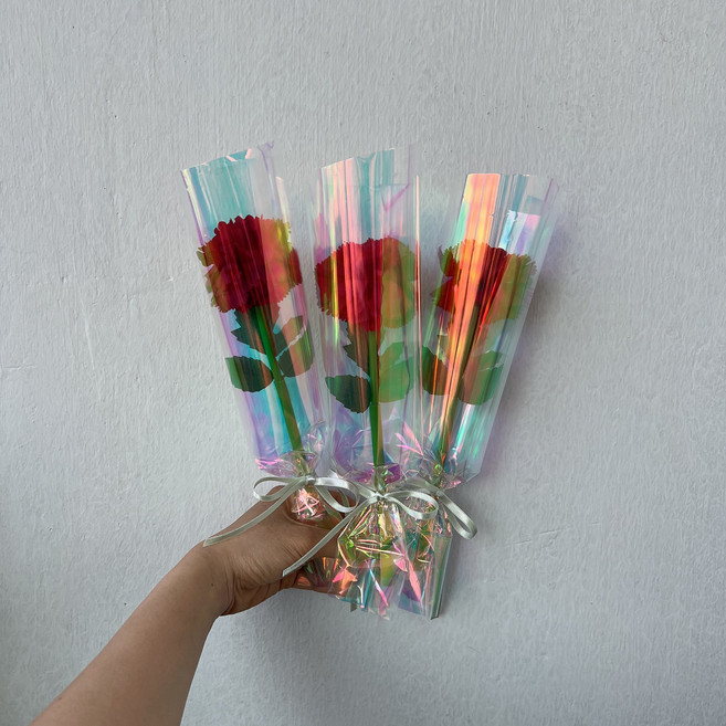 3개 세트 카네이션 볼펜 한송이 꽃다발, 1개, 레드