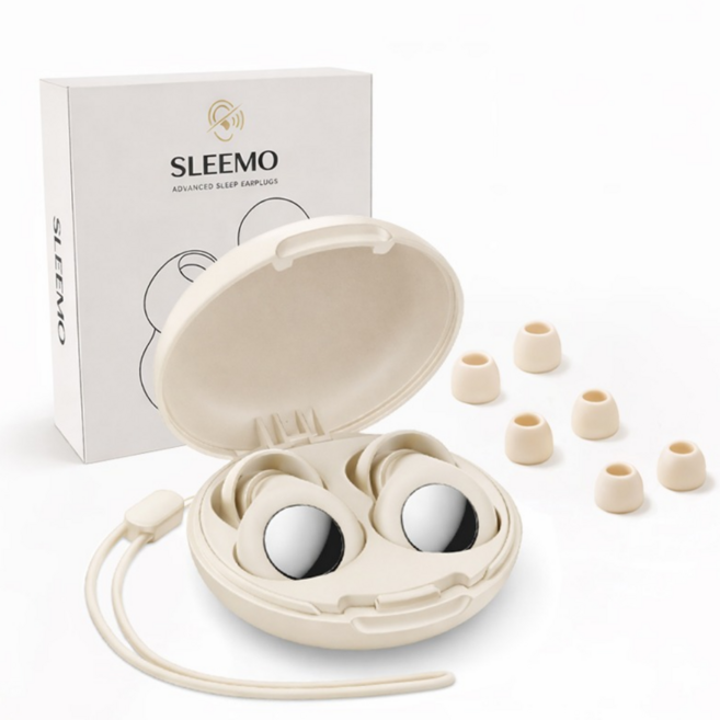 슬리모 소음 차단 실리콘 수면 귀마개 아이보리, 1쌍, 1개