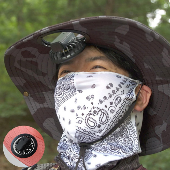 쌩쌩 신바람 모자 USB 충전식 선풍기 여름모자, 연핑크색