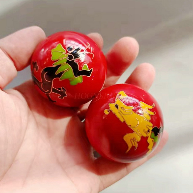 칠보 선조 공예 음악 핸드볼 건강 피트니스 직경 4.5cm 빨강 녹색 및 파랑, 03 빨간, 1개