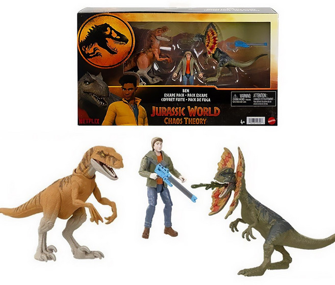 쥬라기월드 공룡피규어 애니메이션 스토리팩 벨로시랩터 딜로포사우르스 공룡 장난감, 1개