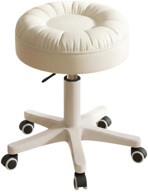 살림의발견 볼륨 플러스 미용실 병원 화장대 회전 바퀴의자, 1개, 아이보리