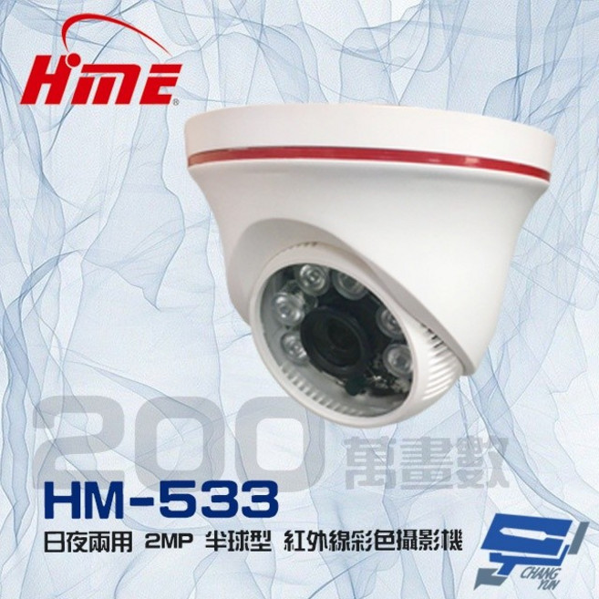 昌運環名 HM-533 2MP 紅外線彩色半球型攝影機, 1個