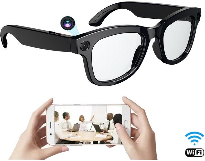 신형 블루투스 AI 촬영 안경 블루투스 통화 음성 도우미 실시간 번역 500만 화소 촬영 안정, 흰색