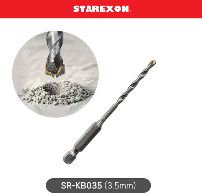 스타렉슨 세라믹 카바이드 드릴비트 SR-KB035 (3.5x90mm) 육각 임팩, 1개