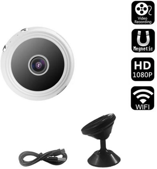 차량용 자동차 후방 카메라 미니 차량 와이파이 1080P IP 홈 무선 비디오 감시 원격 모니터 스마트 전자 캠코더, [02] white set, 2) white set, 1개