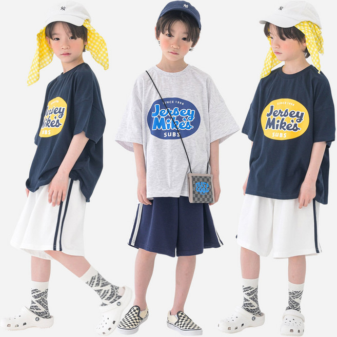 [12시전주문 오늘출발] 메르시보꾸 아동용 마이크상하 여름 반팔 반바지세트