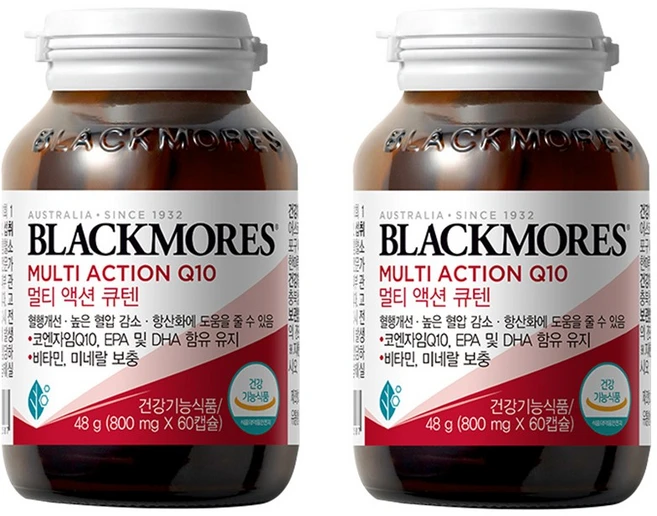 블랙모어스 멀티액션큐텐, 60정, 2개 - 쿠팡