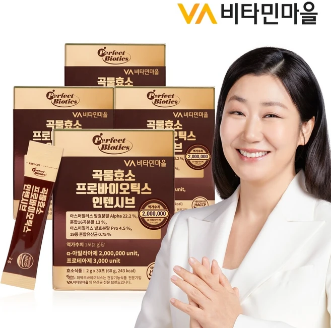퍼펙트바이오틱스 곡물효소 프로바이오틱스 인텐시브 30p, 60g, 4개 - 쿠팡