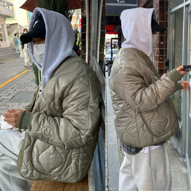 르위 오버핏 깔깔이 패딩 퀄팅 점퍼 남녀공용 빅사이즈 방한복