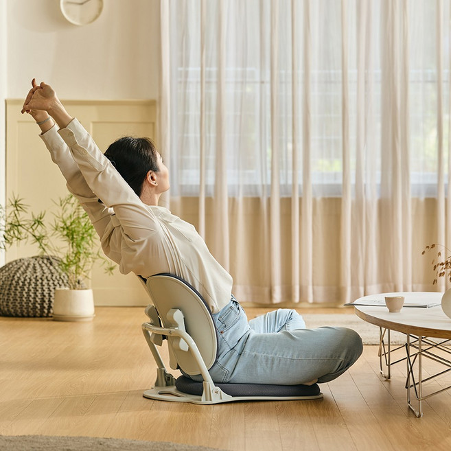 듀오백 온돌 D922 패브릭 노트북 책상 좌식 의자, 레드