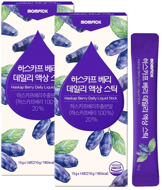 맘픽 하스카프 베리 즙 액상 스틱 c3g, 2개, 210g - 쿠팡