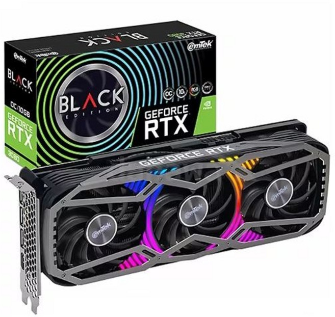 [리퍼] 이엠텍 지포스 RTX 3080 BLACK EDITION OC D6X 10GB