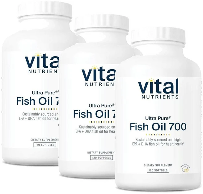 바이탈 뉴트리언츠 울트라퓨어 피쉬오일700 소프트젤 Vital Nutrients Ultra Pure Fish Oil, 120정, 3개 - 쿠팡