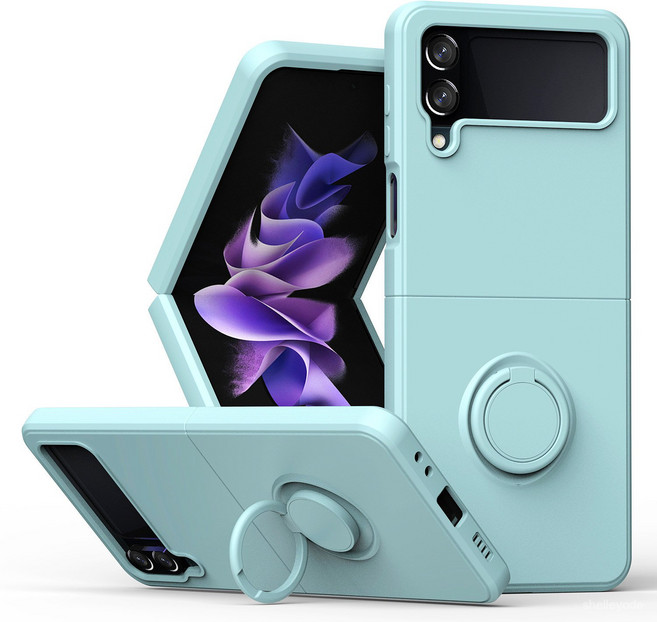 갤럭시 Z 플립56 4 3 심플 자석 링 핸드폰 케이스, 연한 청록색, Z 플립 3