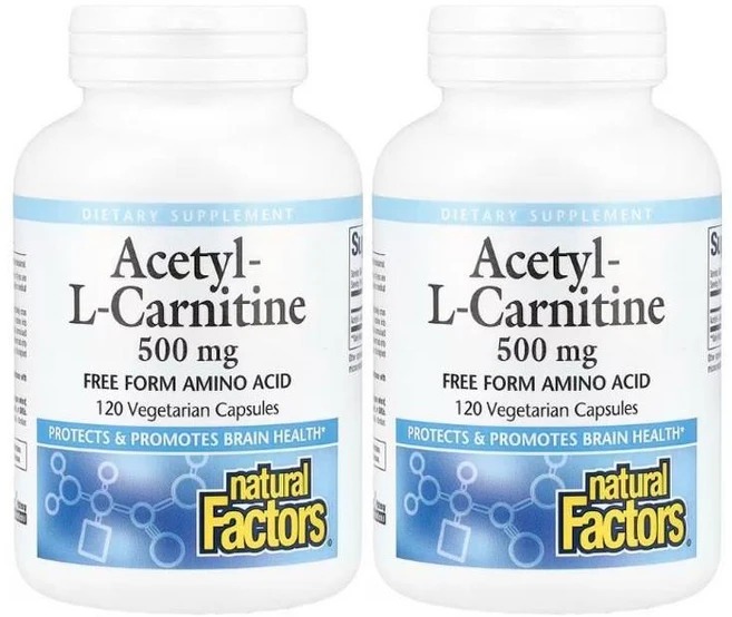 네츄럴팩터스 아세틸 L 카르니틴 500mg 베지캡슐 120정, Natural Factors, 아세틸-l-카르니틴, 5, 2개 - 쿠팡