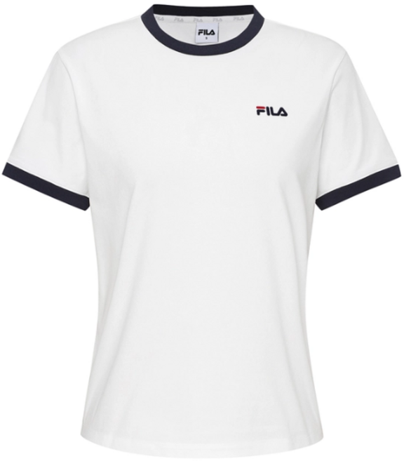 휠라 여자 배색 링거 반팔 티셔츠