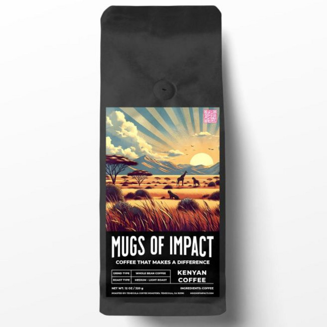 원두 커피 에스프레소 머그잔 오브 임팩트 주문 시 로스팅 스몰 배치 크레마 모든 구매가 동물 보호소와 필요 아이들에게 라이트 미디엄 다크 로스트 단일 원산지 맛 콜드 브루 옵션, Kenyan Coffee, 12 Ounce (Pack of 1), 홀빈(분쇄안함), 320g, 1개